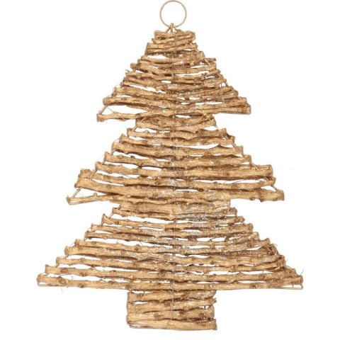 Złota Choinka Rattanowa - Zawieszka Świąteczna 30 cm