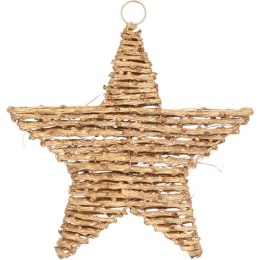Złota Gwiazda Rattanowa na Święta - Zawieszka 27 cm