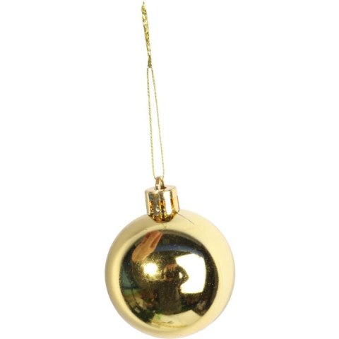 Złote Bombki Plastikowe z Połyskiem 5 cm - Komplet 12 Sztuk