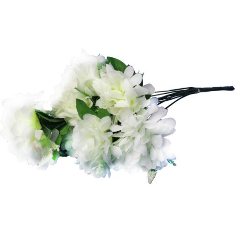 BUKIEET 8 SZTUCZNYCH CHRYZANTEM Z GIPSÓWKĄ W KOLORZE BIAŁYM - WYSOKOŚĆ 54CM