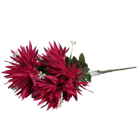 BUKIET 7 BORDOWYCH ASTRÓW Z BIAŁYMI DODATKAMI - KWIATY SZTUCZNE WYSOKIEJ JAKOŚCI