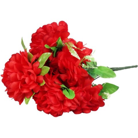 BUKIET 8 CHRYZANTEM Z GIPSÓWKĄ KOLOR CZERWONY
