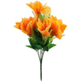 BUKIET 9 AMARYLISÓW POMARAŃCZOWYCH - SZTUCZNE KWIECIE O WYSOKOŚCI 40 CM