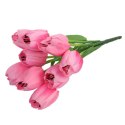 BUKIET 9 JASNO RÓŻOWYCH SZTUCZNYCH TULIPANÓW WYSOKIEJ JAKOŚCI, 38 CM