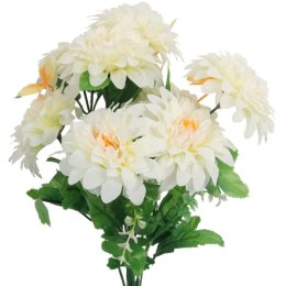 BUKIET 9 SZTUCZNYCH BIAŁYCH MARGARETEK Z MOTYLKAMI - DEKORACJA 40CM