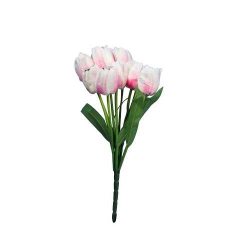 BUKIET 9 SZTUCZNYCH TULIPANÓW W KOLORZE JASNO RÓŻOWYM WYSOKOŚĆ 38CM