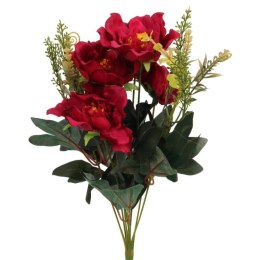 BUKIET PIWONII W KOLORZE BORDOWYM - 6 KWITNĄCYCH GAŁĄZEK O WYSOKOŚCI 42 CM