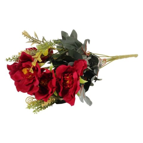BUKIET PIWONII W KOLORZE BORDOWYM - 6 KWITNĄCYCH GAŁĄZEK O WYSOKOŚCI 42 CM