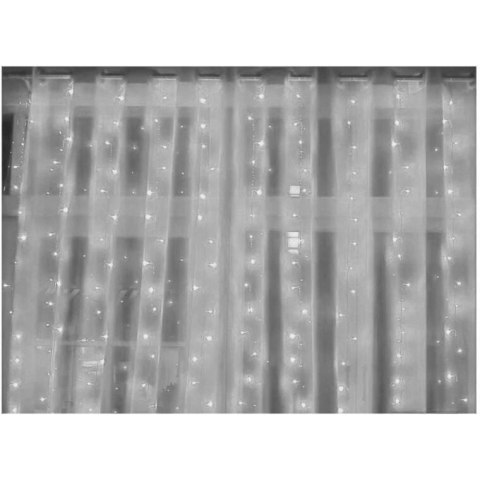 Biała Kurtyna Świetlna z 100 LED, Zewnętrzna, Łączalna, Odporna na Warunki Atmosferyczne, IP44