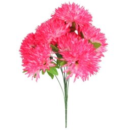 Biało-Różowy Bukiet Sztucznych Chryzantem Strzępiastych - Dekoracja na Wszystkich Świętych, 54 cm