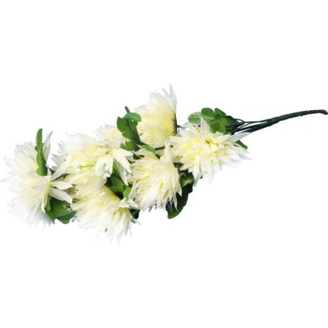 Biały Bukiet Sztucznych Chryzantem z Dodatkami - Dekoracja na Wszystkich Świętych