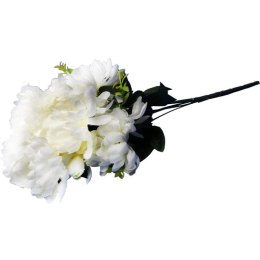 Biały Bukiet Sztucznych Chryzantem z Gipsówką - Dekoracja na Wszystkich Świętych