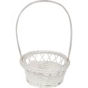 Biały Koszyk Wielkanocny do Święcenia z Tworzywa 22x12x6cm