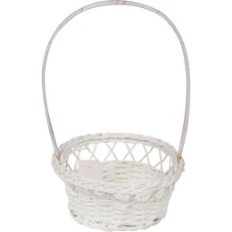 Biały Koszyk Wielkanocny do Święcenia z Tworzywa 22x12x6cm