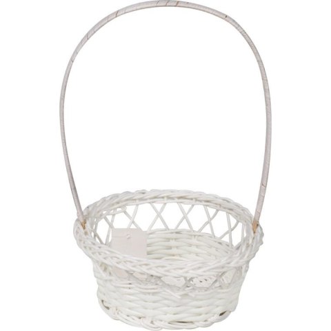 Biały Koszyk Wielkanocny do Święcenia z Tworzywa 22x12x6cm