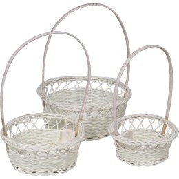 Biały Koszyk Wielkanocny do Święcenia z Tworzywa 22x12x6cm