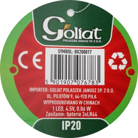 Bombka Świąteczna LED z Figurką Mikołaja, 8 cm, Biało-Przezroczysta, Zasilana Bateriami