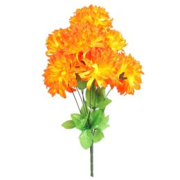 Bukiet 10 Pomarańczowych Dużych Sztucznych Chryzantem na Wszystkich Świętych