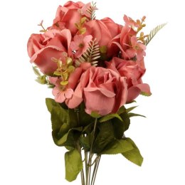 Bukiet 11 Pudrowo-Różowych Róż o Wysokości 54 cm