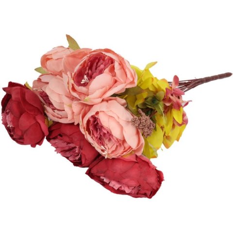 Bukiet 13 gałązek piwonii z dodatkami kolor czerwony