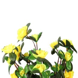 Bukiet 5 Gałązek z Żółtymi Miniaturkami Róż - Dekoracja Sztuczna o Realistycznym Wyglądzie