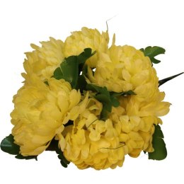 Bukiet 7 chryzantem z trawką 40 cm żółty