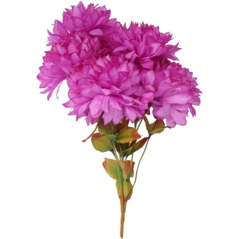 Bukiet 9 chryzantem z liśćmi kolor fioletowy