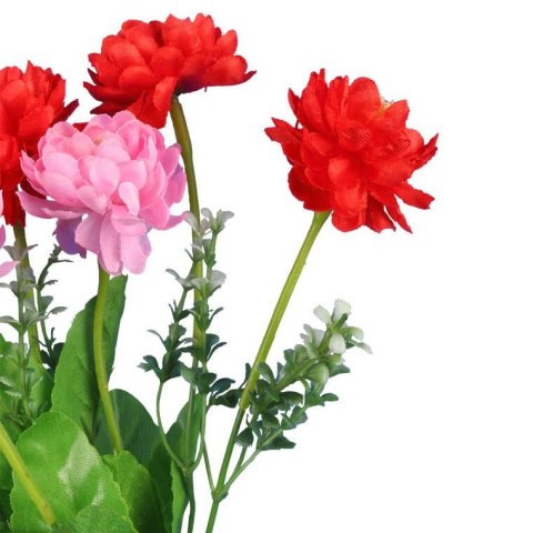 Bukiet Czerwono-Różowych Kaczeńców - Dekoracja Wnętrz i Nagrobna - 38 cm