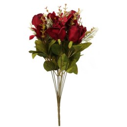 Bukiet Jesiennych Czerwonych Róż - 11 Sztuk, Wysokość 54 cm