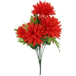 Bukiet Pomarańczowych Chryzantem z Liśćmi Paproci - Dekoracja Sztuczna Wysokiej Jakości, 56 cm
