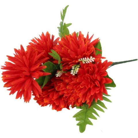 Bukiet Pomarańczowych Chryzantem z Liśćmi Paproci - Dekoracja Sztuczna Wysokiej Jakości, 56 cm