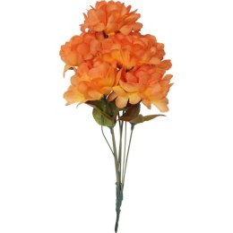 Bukiet Sztucznych Chryzantem Pomarańczowych - Dekoracja Cmentarna, 34 cm