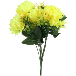 Bukiet Sztucznych Chryzantem z Bukszpanem w Kolorze Żółtym - Idealny na Wszystkich Świętych