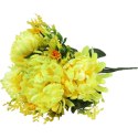 Bukiet Sztucznych Chryzantem z Bukszpanem w Kolorze Żółtym - Idealny na Wszystkich Świętych