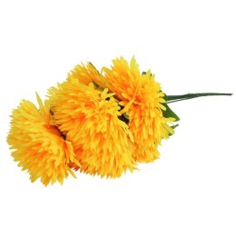 Bukiet Żółtych Sztucznych Chryzantem Strzępiastych - Dekoracja na Wszystkich Świętych, 54 cm