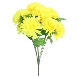 Bukiet sztucznych chryzantem żółtych - 9 sztuk - Dekoracja na Wszystkich Świętych
