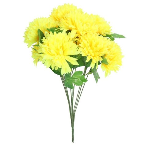 Bukiet sztucznych chryzantem żółtych - 9 sztuk - Dekoracja na Wszystkich Świętych