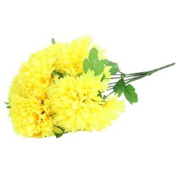 Bukiet sztucznych chryzantem żółtych - 9 sztuk - Dekoracja na Wszystkich Świętych