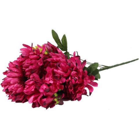 Bukiet z 7 Sztucznych Chryzantem i Gipsówką w Kolorze Bordowym - Dekoracja na Wszystkich Świętych, Wysokość 58 cm