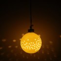 Ceramiczna Bombka Ażurowa LED Biała na Baterie 10 cm