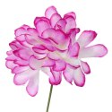Chryzantema Sztuczna Pojedyncza Biało-Fioletowa 35 cm do Dekoracji na Wszystkich Świętych