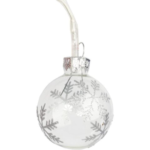 Czerwone, Szklane Bombki Świąteczne z Podświetleniem LED i Dekoracją Brokatową - 16 Sztuk