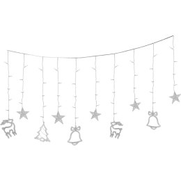 Dekoracja Świąteczna LED 138 świateł z Gwiazdkami, Dzwonkami i Reniferami Białe Światło