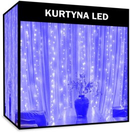 Dekoracja Świetlna Niebieska LED na Zewnątrz IP44, Połączeniowa, Energiaoszczędna, 100 Lampek