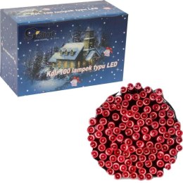 Dekoracja Świetlna na Zewnątrz 100 LED Sople Czerwone z Dodatkowym Gniazdem IP44