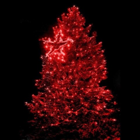 Dekoracja Świetlna na Zewnątrz 100 LED Sople Czerwone z Dodatkowym Gniazdem IP44