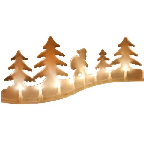 Dekoracja świetlna 8 led Świecznik z Mikołajem na baterie