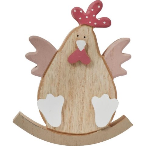 Dekoracyjna Drewniana Figurka Wielkanocnej Kury na Biegunie 15cm