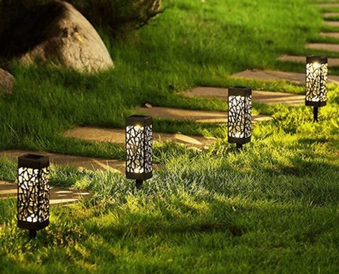 Dekoracyjna Lampa Ogrodowa na Energii Słonecznej z Akumulatorem i Czujnikiem Zmierzchu