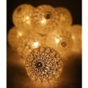 Dekoracyjne Białe Lampki LED w Bawełnianych Kulach 10 szt. - Cotton Balls, na baterie